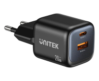 Unitek Ładowarka sieciowa 2-portowa GaN 20W czarna - 1540405 - zdjęcie 1